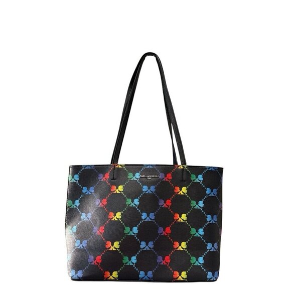 Karl Langerfeld Paris Maybelle Leather Monogram Tote Multicolor MSRP $228 EUC - Picture 7 of 9